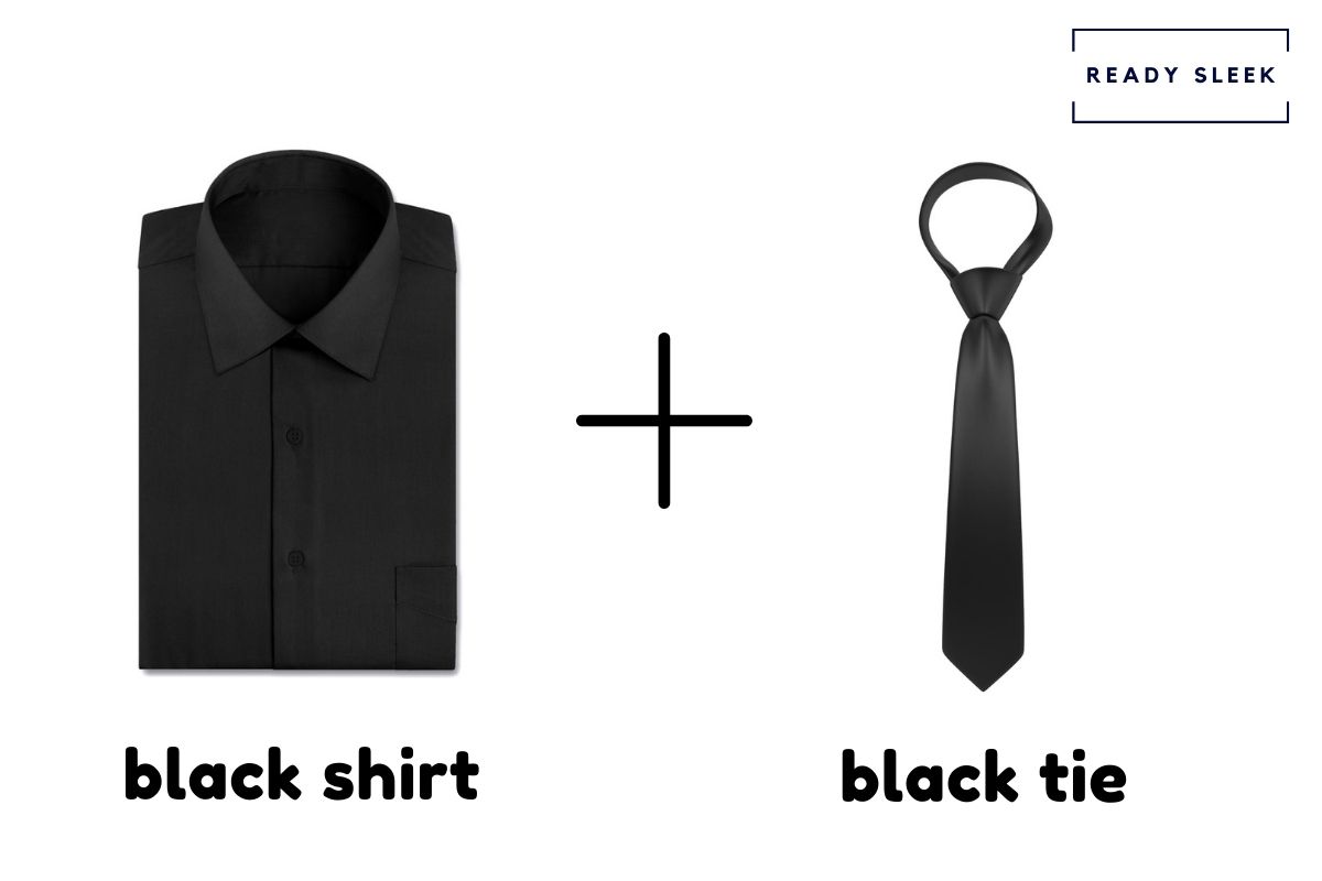 Black Shirt With Black Tie 