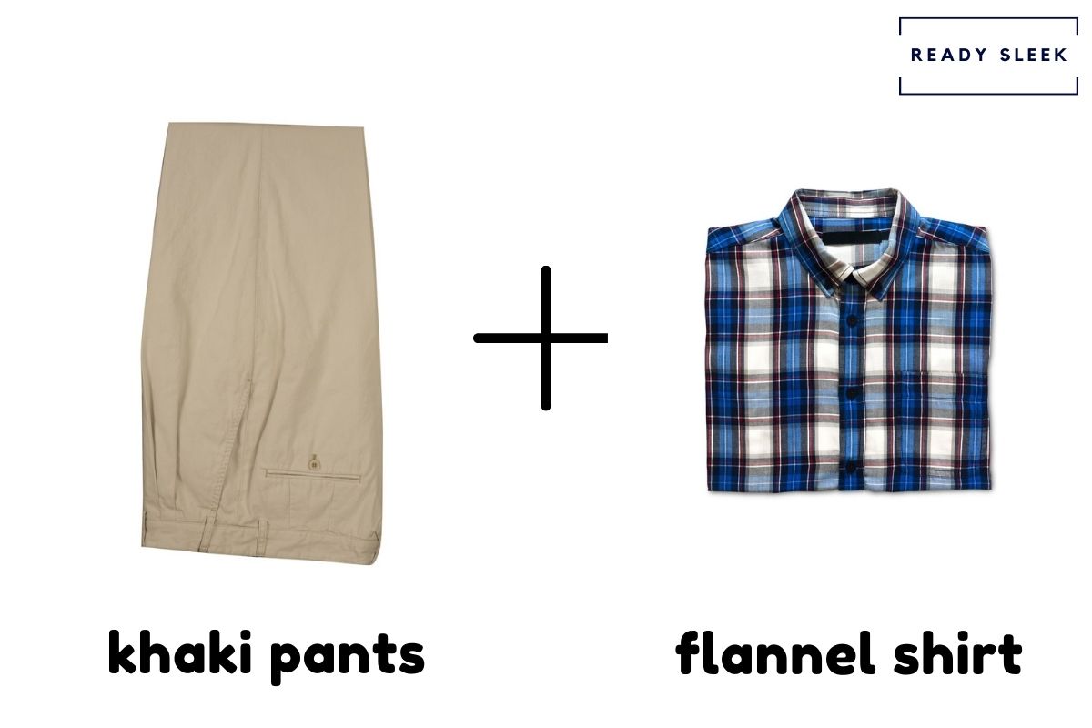 Khaki Pants and Flannel Shirt