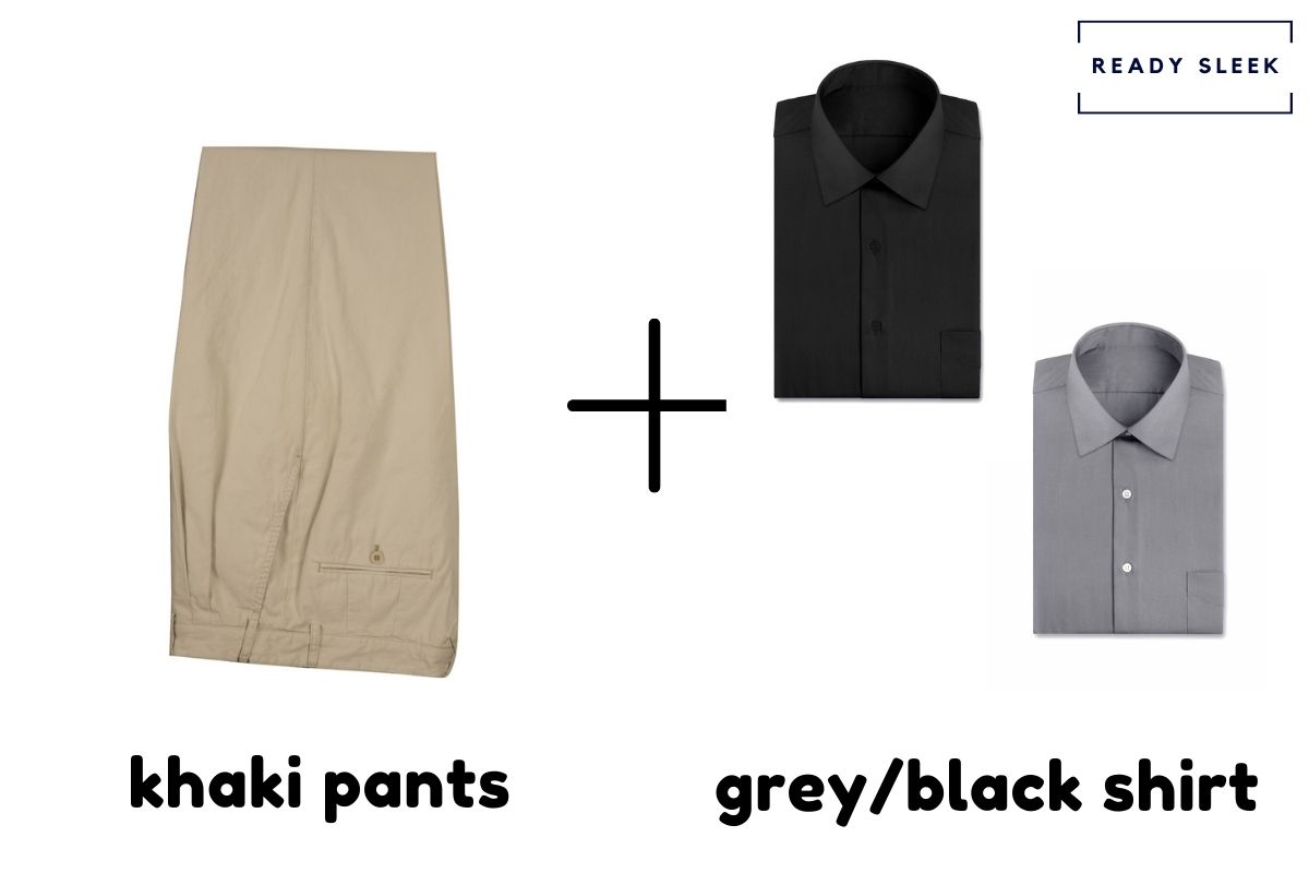 Is it okay to wear a black shirt with khaki pants? - Quora