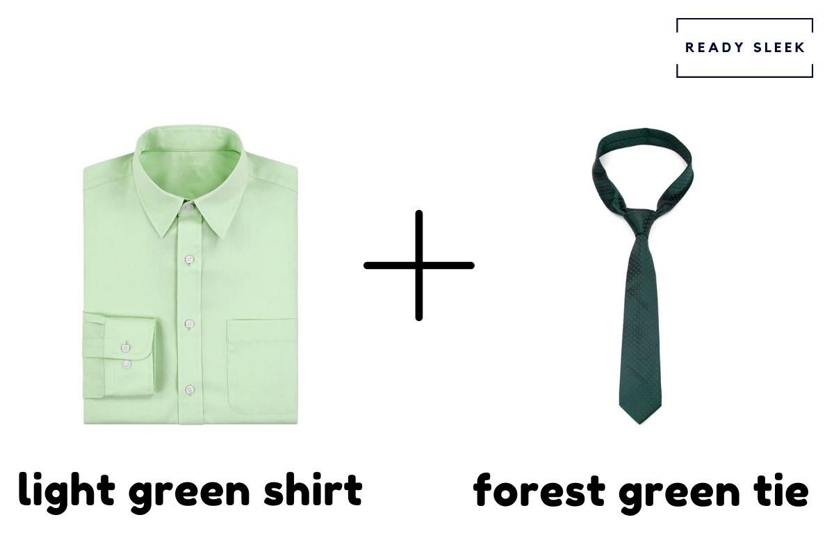 Light Green Shirt With Forest Green Tie