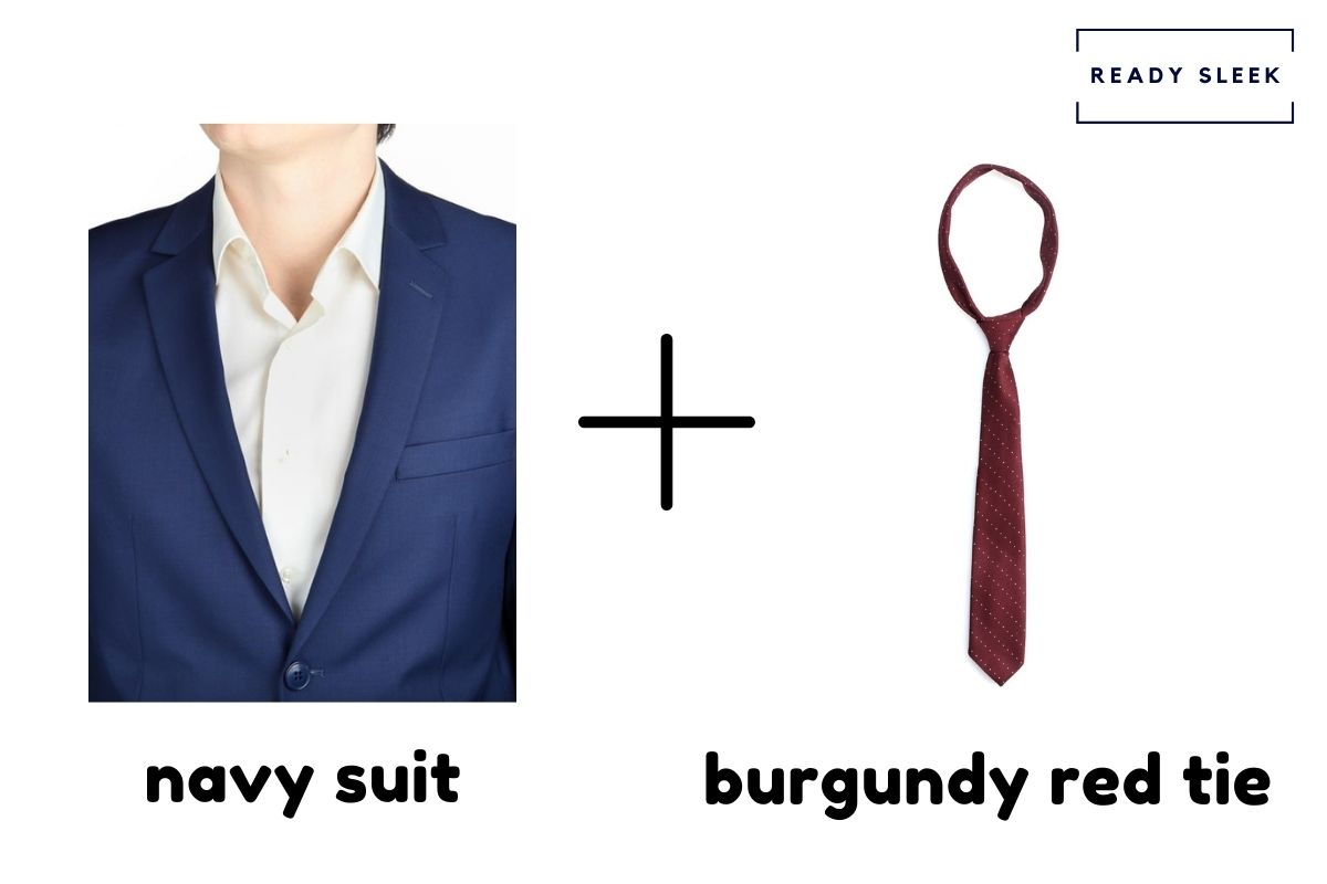 Navy Suit + Burgundy Red Tie