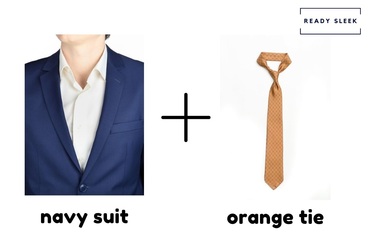 Navy Suit + Orange Tie