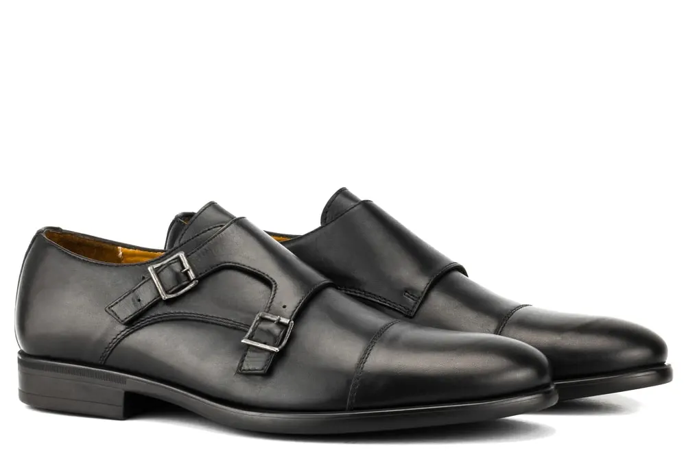 Example of black double monkstrap shoes
