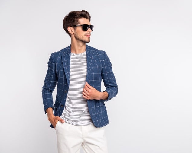 blazer t-shirt and chinos