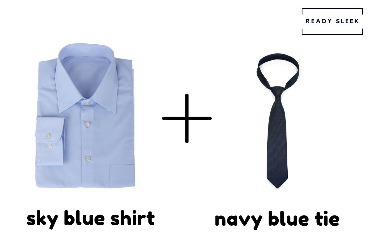 Sky Blue Shirt With Navy Blue Tie