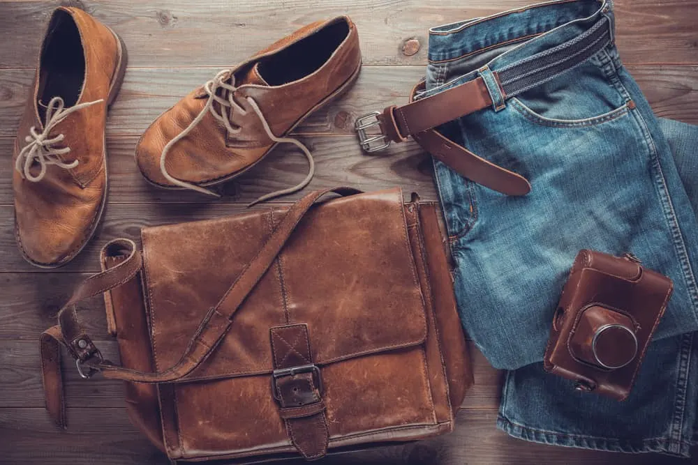 brown shoes and brown belt with jeans