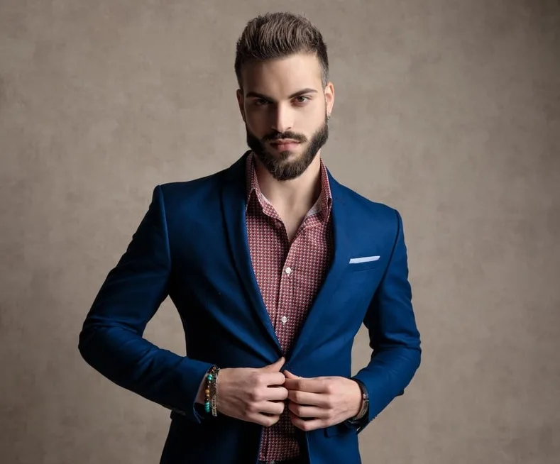 man in a blue blazer