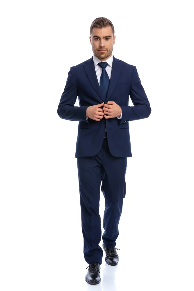 man in blue suit
