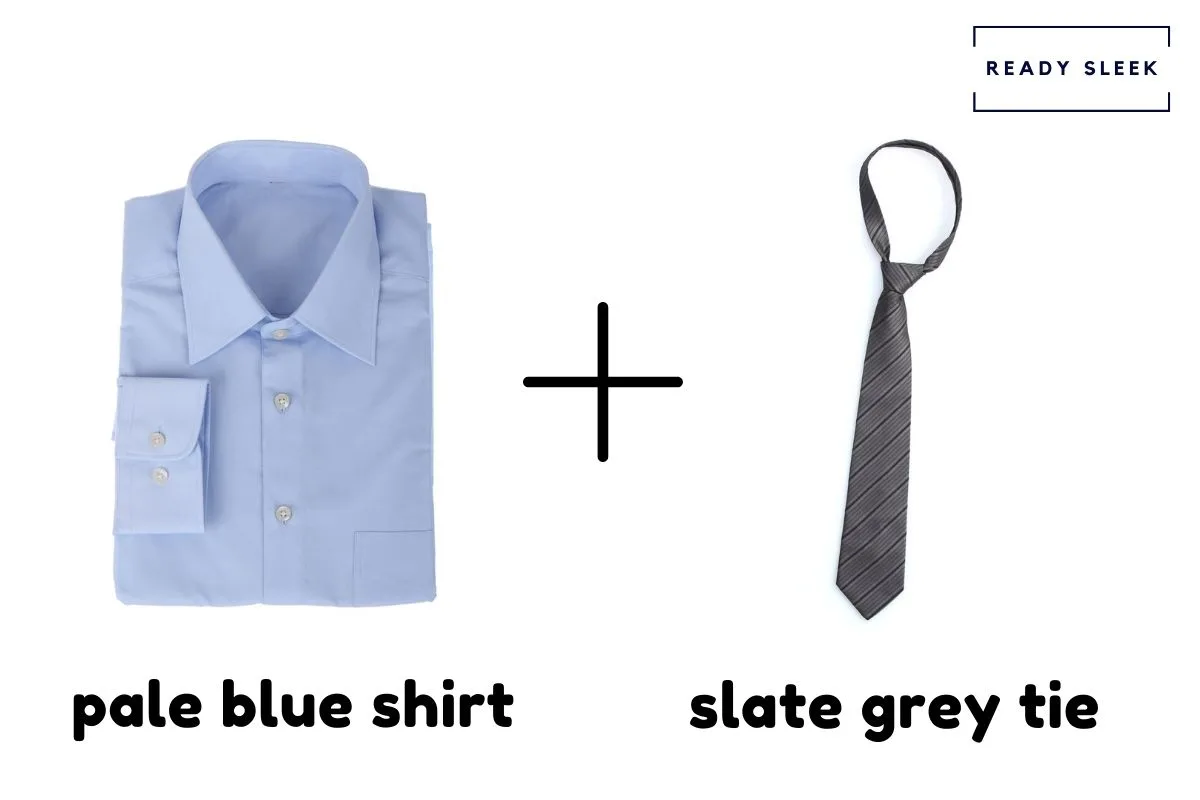 Pale Blue Shirt With Slate Grey Tie