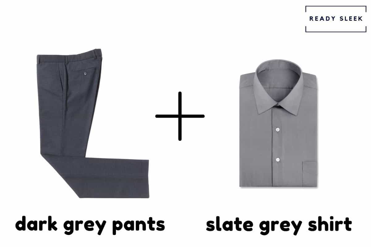 Dark Grey Pants With Slate Grey Shirt