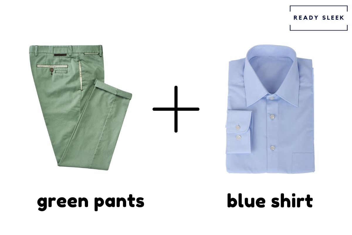 Green Pants With Blue Shirt 