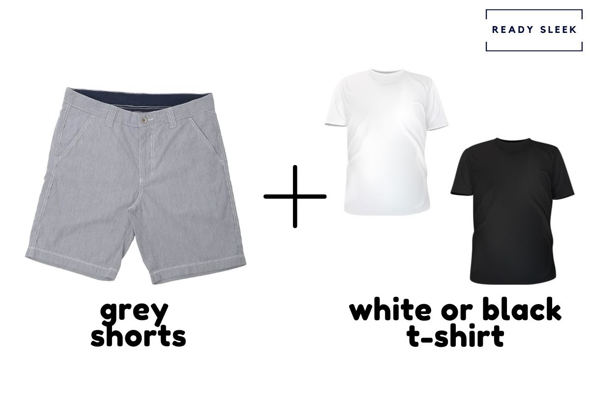 Grey shirt deals black shorts