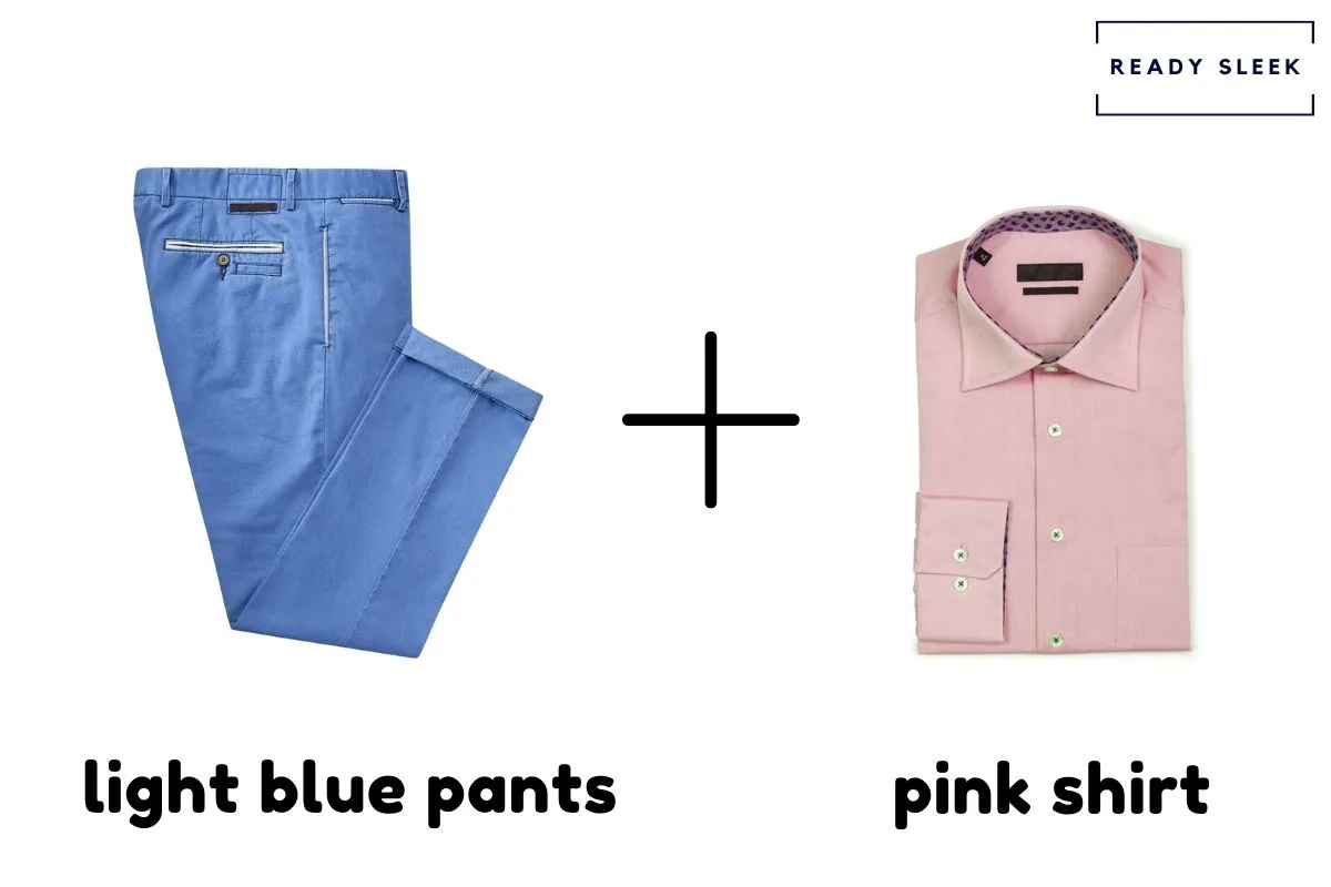 Light Blue Pants With Pink Shirt