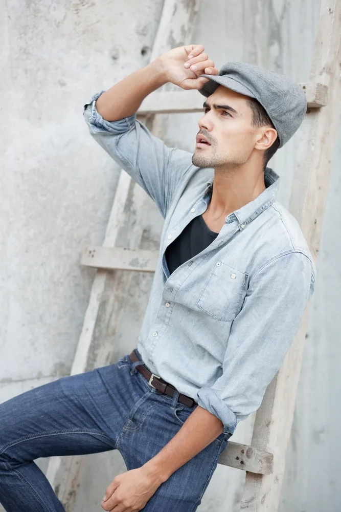 blue oxford shirt and jeans 