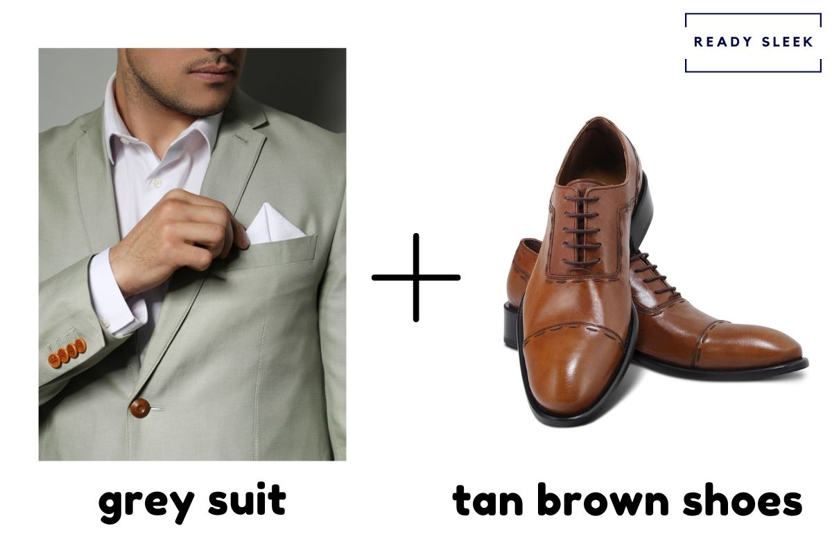 Grey Suit And Tan Brown Shoes