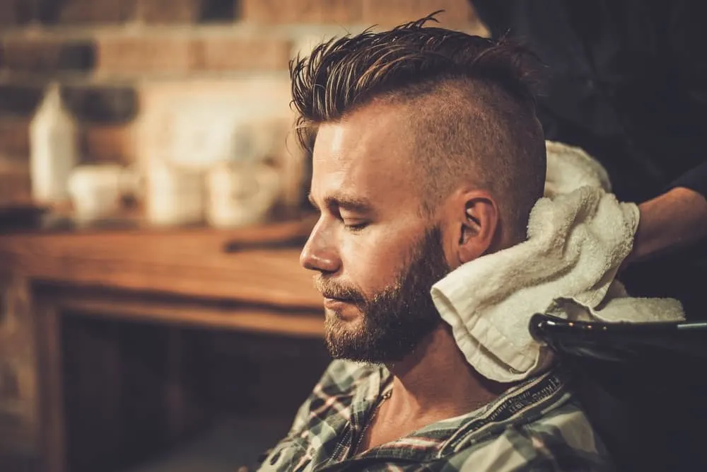 undercut hairstyle in barbershop