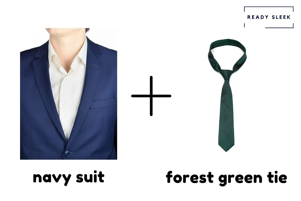 Navy Suit and Forest Green Tie combo