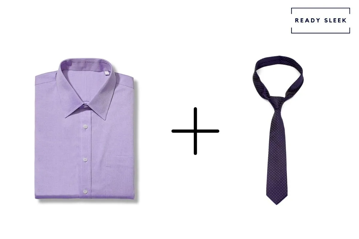 purple shirt with dark purple tie