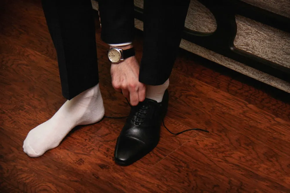 white socks with black shoes