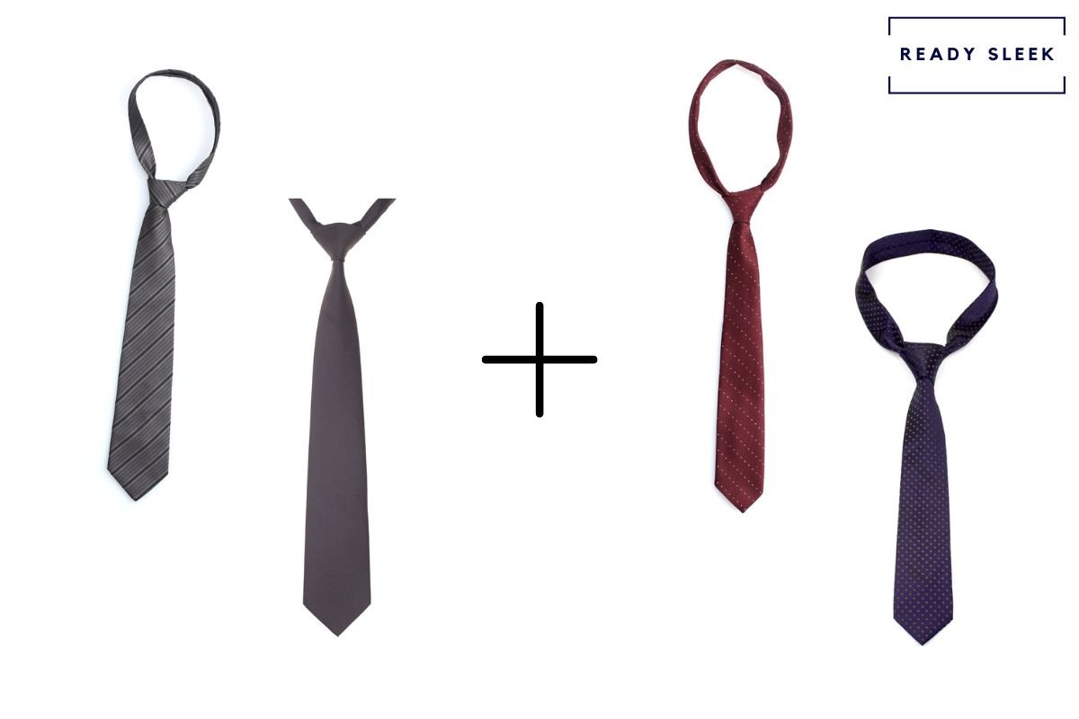 slate grey tie + plum purple tie + dark purple tie + burgundy red tie 