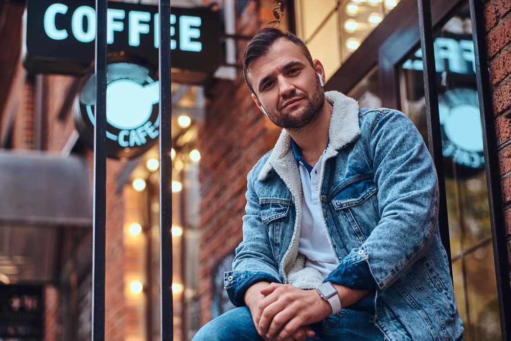 Denim jacket polo shirt shop