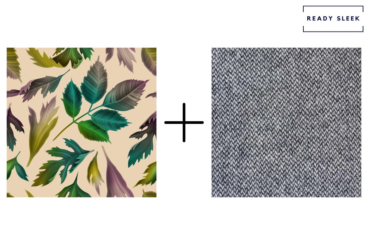 floral pattern with tweed fabric