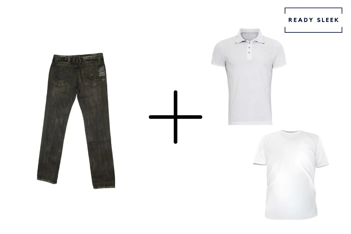 White shirt and sales black jeans combination