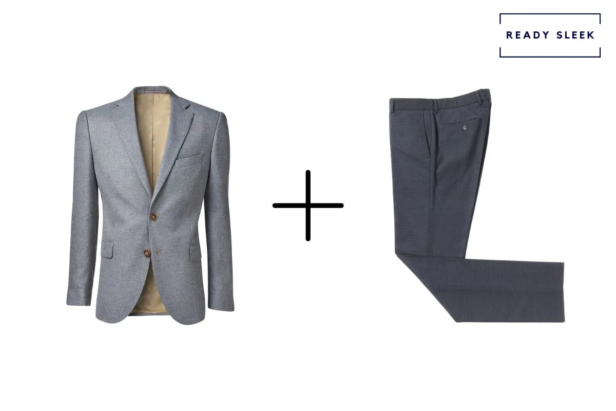 grey blazer + dark grey mens pants