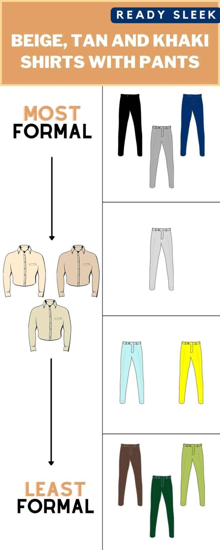 What Color Pants Go With Khaki, Beige, And Tan Shirts? • Ready Sleek