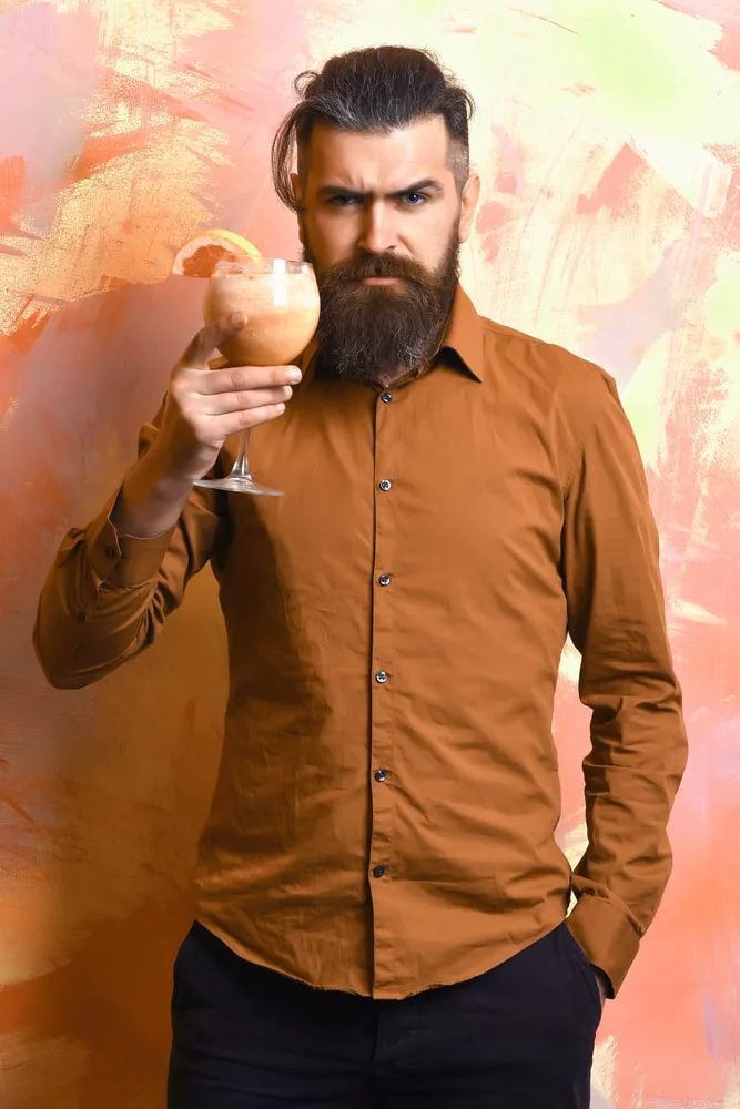 orange and brown shirt