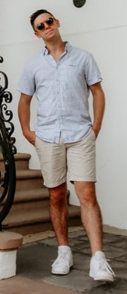 chino shorts and short sleeve shirt