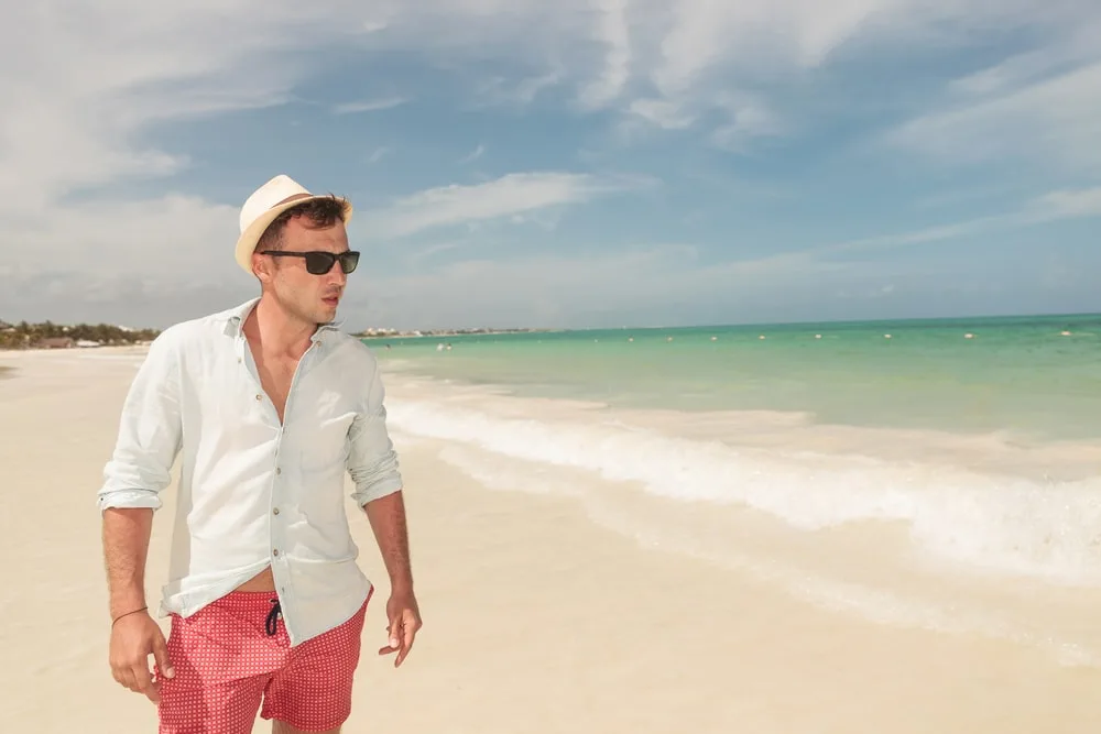 long sleeve shirt and pink shorts