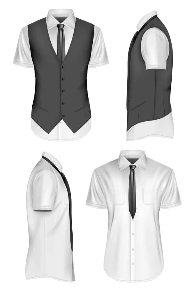 short sleeve shirt with waistcoat 