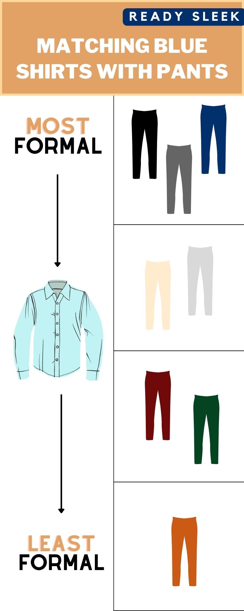 What Color Pants Go Well With A Blue Shirt What Color Pants Go With A Blue Shirt (Light, Dark, Royal)? • Ready Sleek