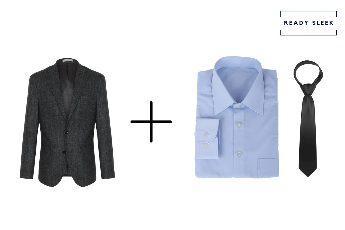 Blue shirt and clearance black blazer