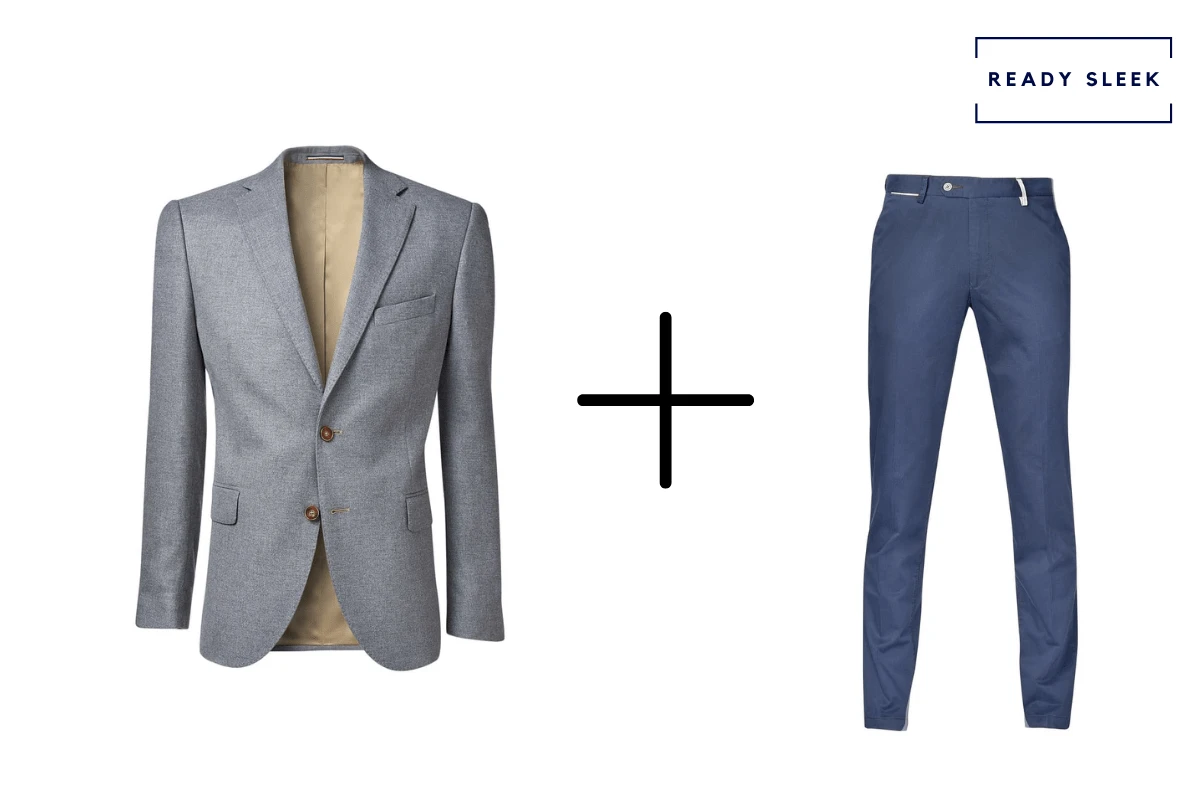 Grey blazer + navy chinos