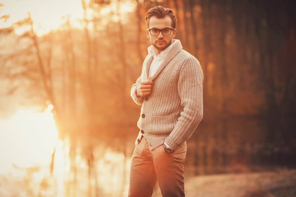 black cardigan with white shirt 