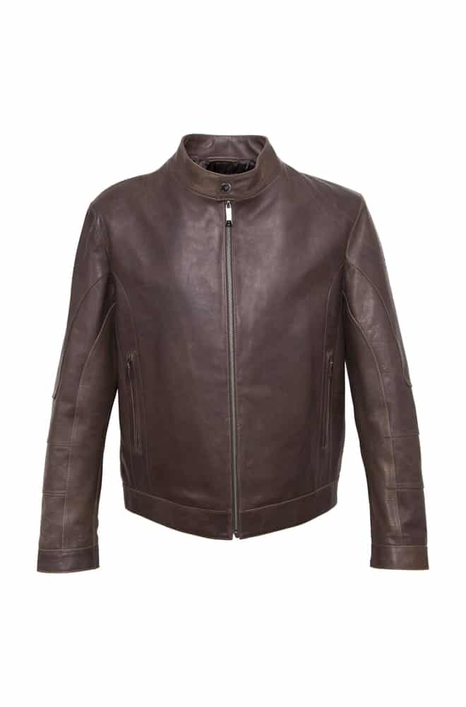 brown leather jacket 