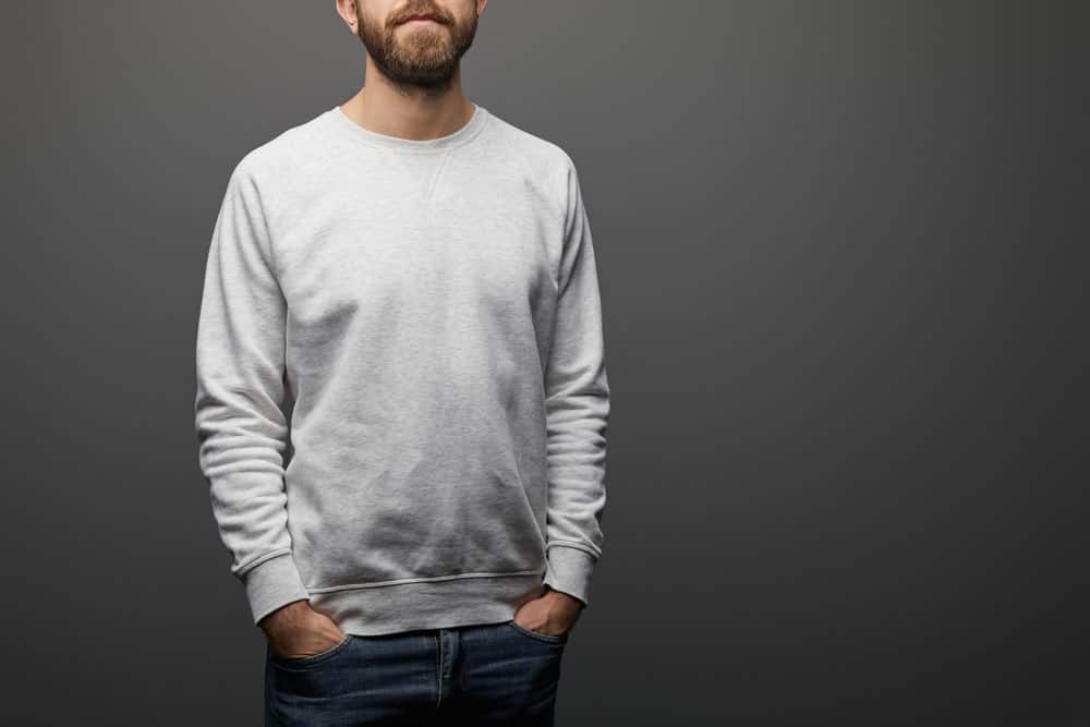 grey crew neck sweater 