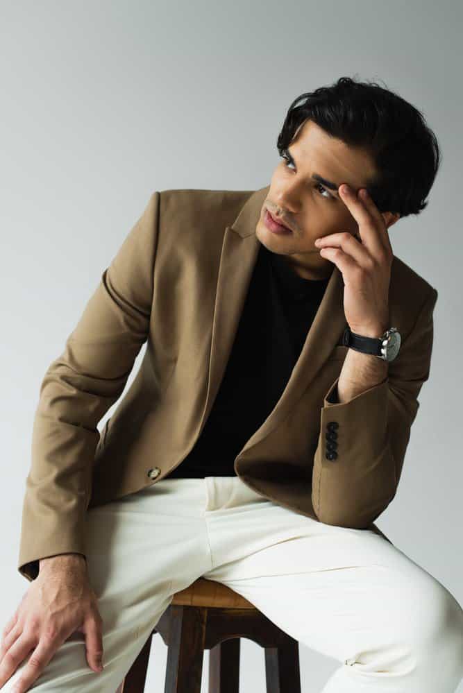 Buy House of Her Brown Moss Crepe Liam Blazer And Trouser Set Online  Aza  Fashions