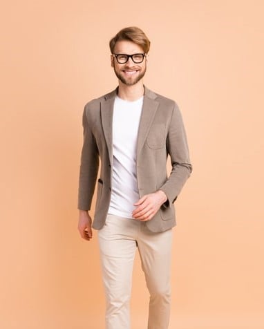 high neck t shirt with blazer