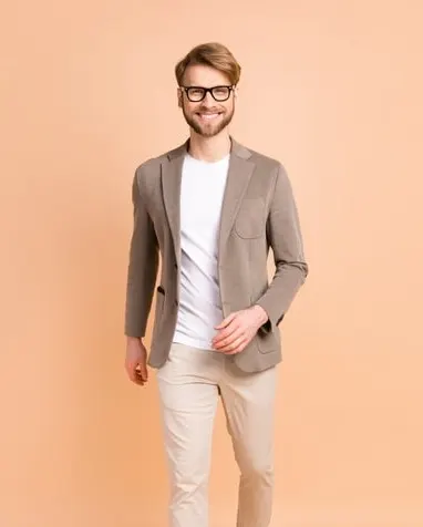 high neck tshirt with blazer