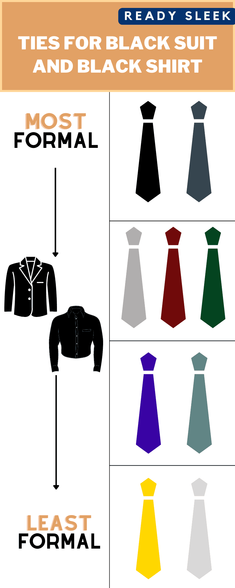 matching tie with black coat pant