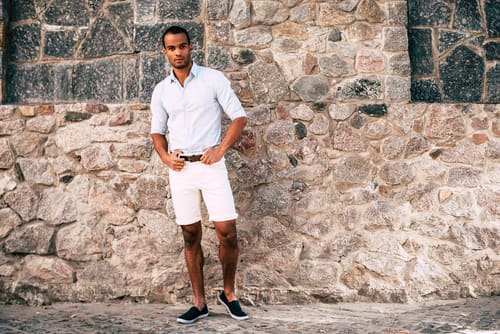 Khaki sales shorts shoes
