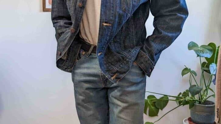 blue denim jacket light blue jeans white t shirt