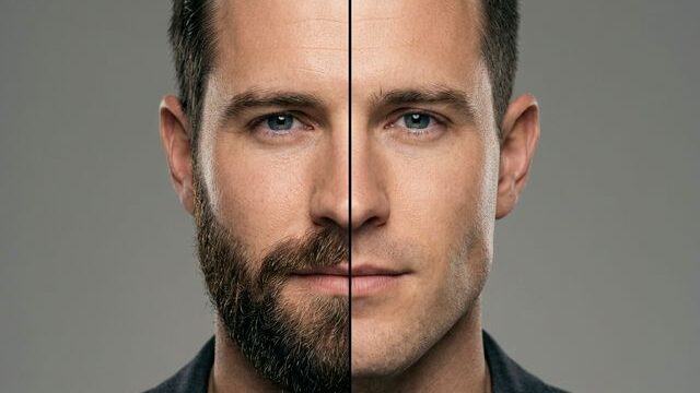 Beard vs No Beard Comparison