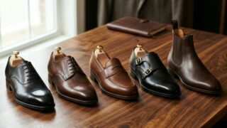 Men's dress shoe collection: Oxford, Derby, Loafer, Monk Strap, Chelsea Boot
