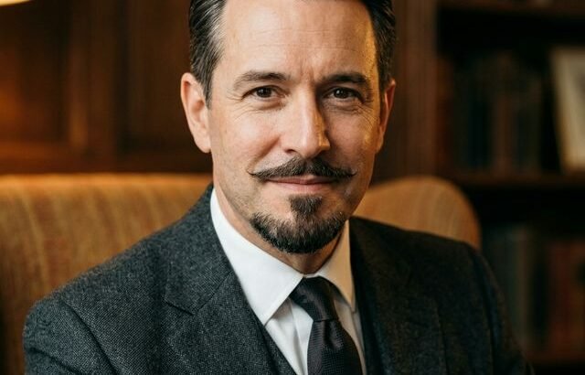 Man with thin pencil mustache and neat goatee