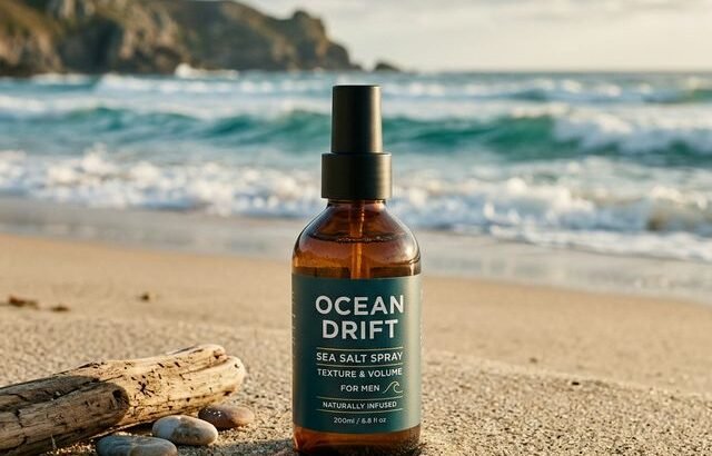 Men's sea salt spray for textured beachy hair