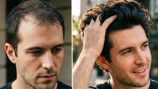 Before and after thicker hair results for men